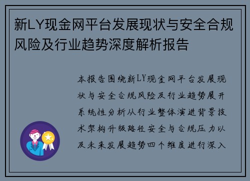 新LY现金网平台发展现状与安全合规风险及行业趋势深度解析报告